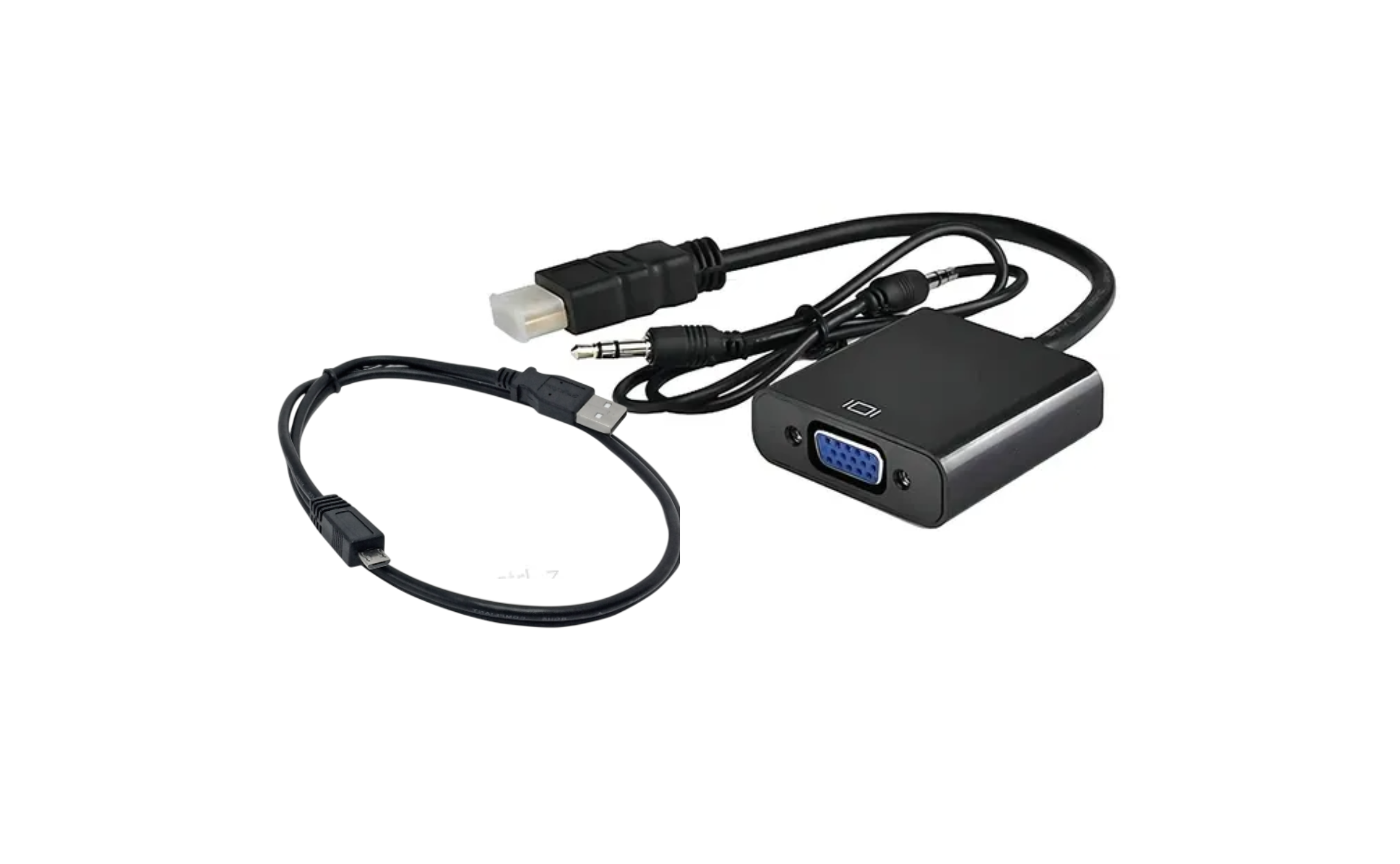 ADAPTADOR CONVERTIDOR HDMI A VGA CON AUDIO AUXILIAR