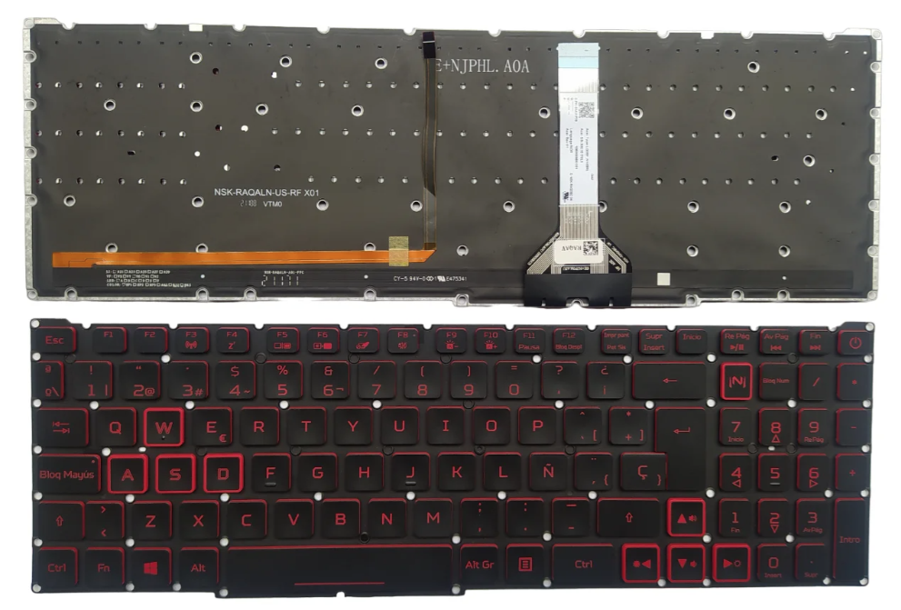 TECLADO PARA LAPTOP ACER NITRO 5 AN515-45 AN515-56 AN515-57 AN515-58 AN517-53 AN517-54 - ORIGINAL CON DETALLE