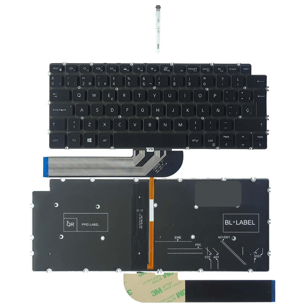 TECLADO PARA LAPTOP DELL LATITUDE 3301 3410 P114G P120G INSPIRON 5408 5415 P126G VOSTRO 3401 3400 - ESPAÑOL - RETROILUMINADO - ORIGINAL