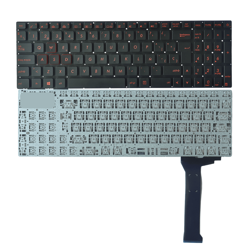 TECLADO ASUS ROG GL552 GL552J GL552JX GL752 GL752V GL551 G551 G551J G771 G552V G552V G552VW G652VX FZ50JX GL752VW ZX50 SIN ILUMINACION ENTER BOTA ORIGINAL ESPAÑOL 