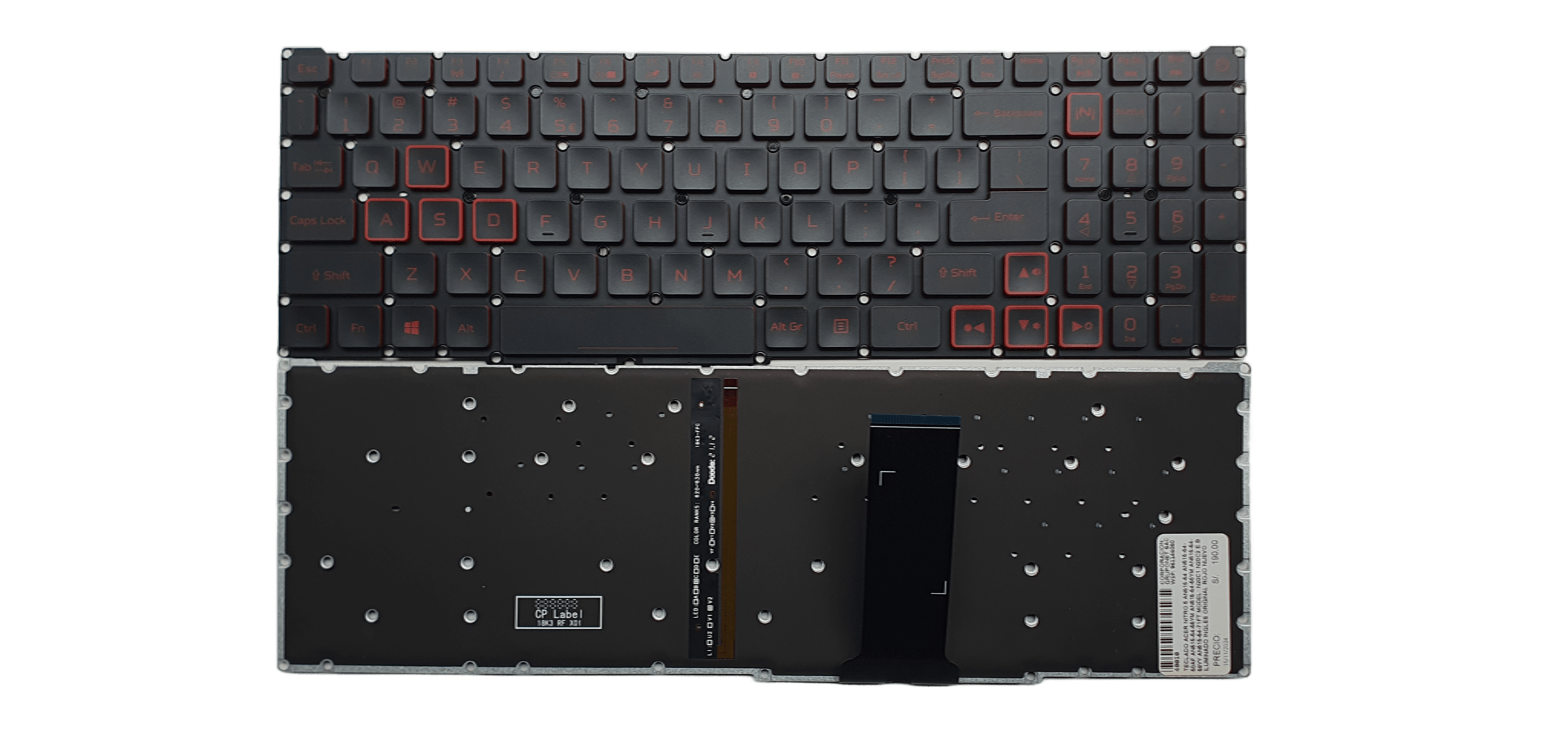 TECLADO ACER NITRO 5 AN515-54 AN515-54-50AF AN515-54-55YM AN515-54-55YM AN515-54-58YY AN515-54-71FT MODEL: N20C1 n20c2
