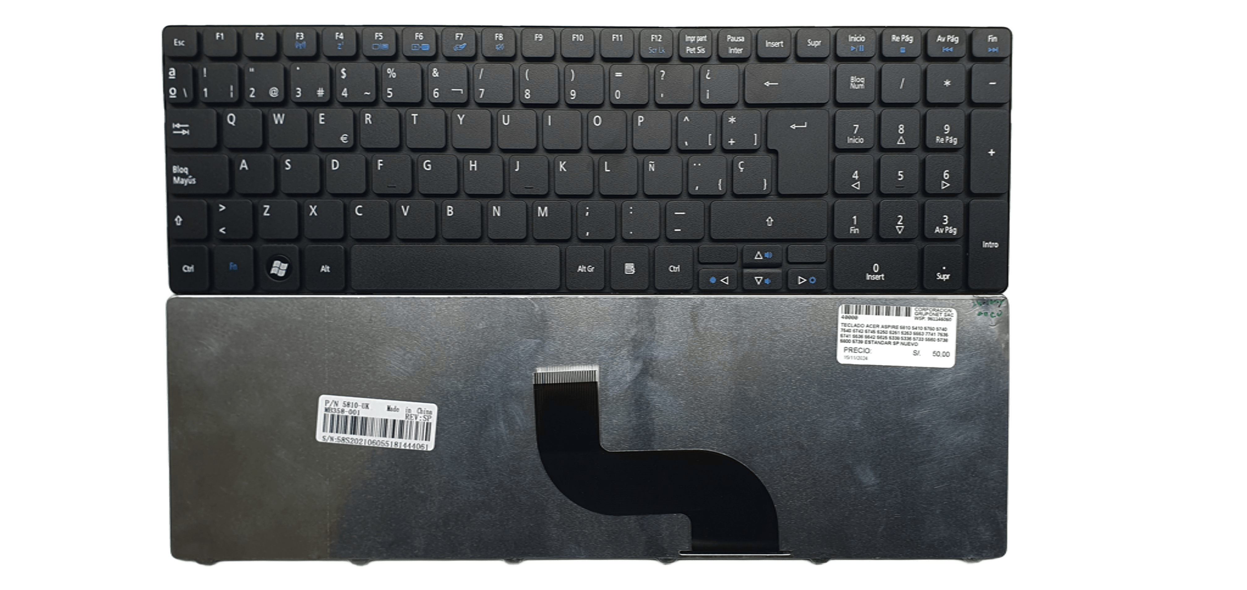 TECLADO ACER ASPIRE 5810 5410 5750 5740 7540 5742 5745 5250 5251 5253 5553 7741 7535