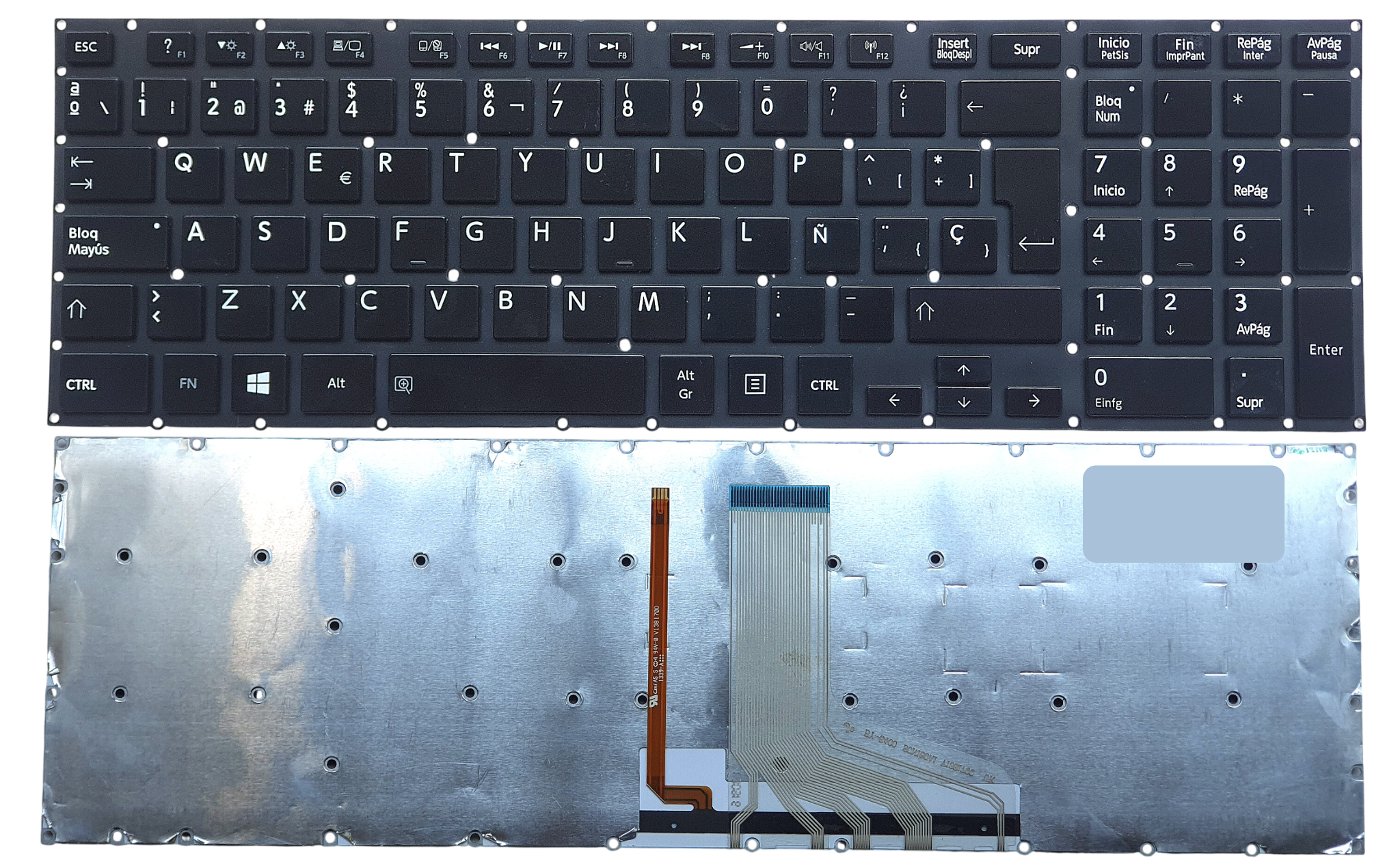 TECLADO TOSHIBA SATELLITE P50 P50-B P55-A  P55T-A P70 P75 P50-A ORIGINAL RETROILUMINADO CON DETALLES ESTETICOS DE IMPRENTA NUEVO